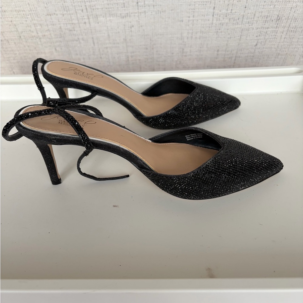 Badgley Mischka Glittering Black Heels